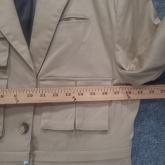 RTA Utilitarian Blazer White Pepper Beige Pockets Women's Size 10 - Picture 5 of 16